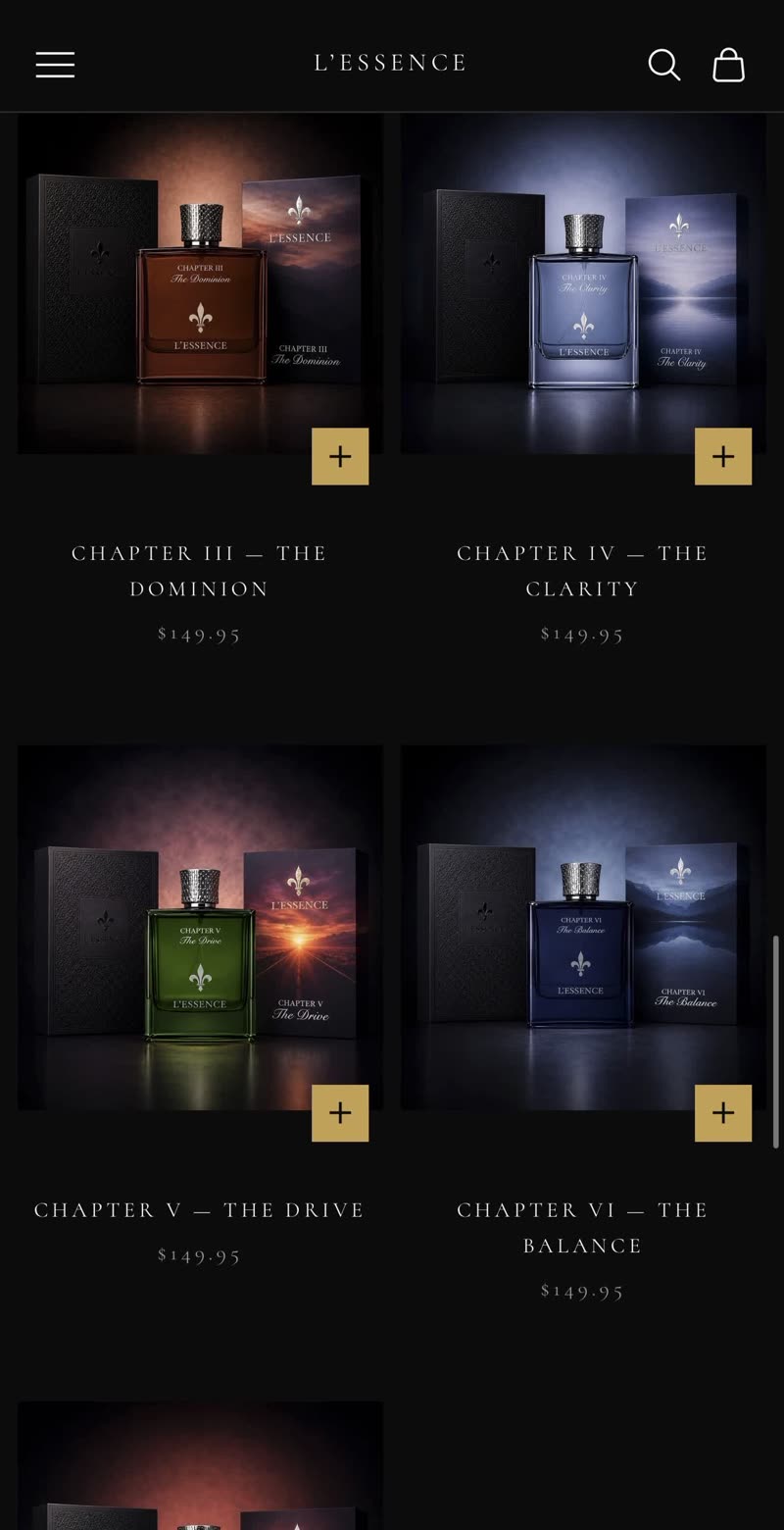 The Masculine Chapters collection grid