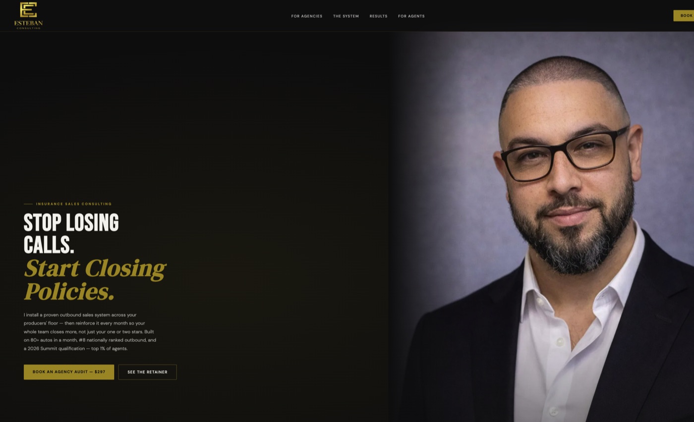 Esteban Consulting website — live preview