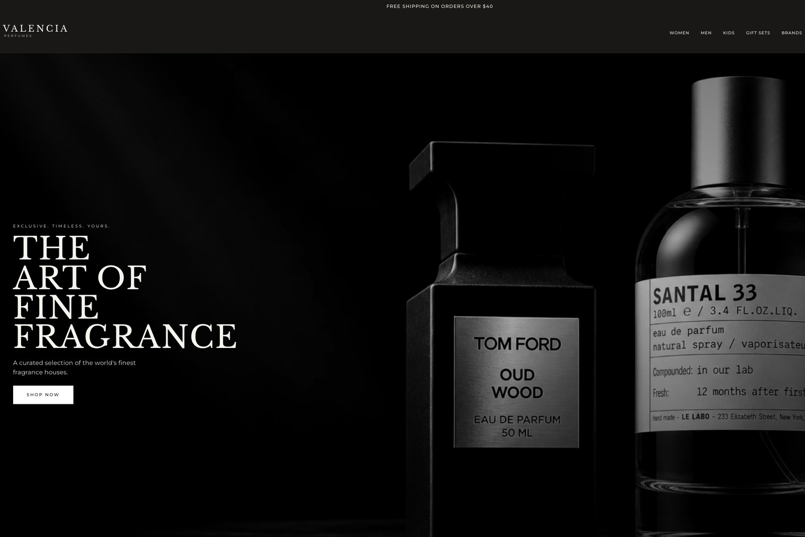 Valencia Perfumes Shopify storefront